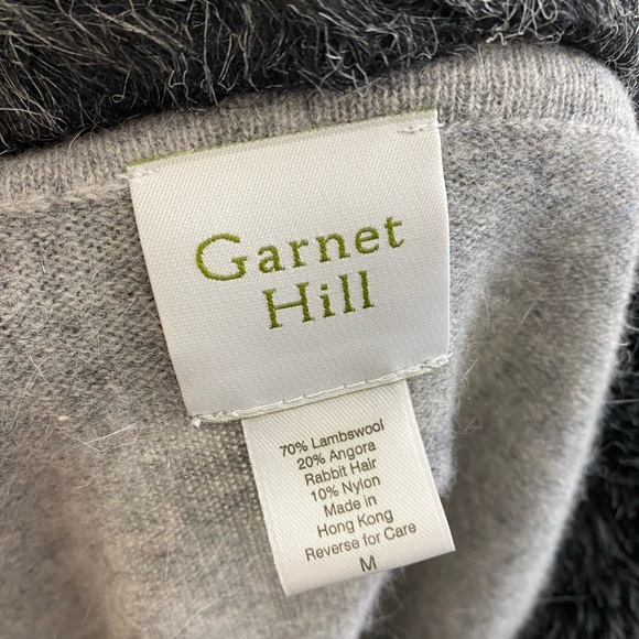 Garnet Hill Lambswool Angora Rabbit Hair Sweater Gray Women’s Medium - Picture 8 of 13